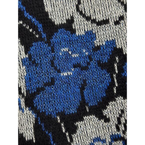 Vintage Distinctly Different Sweater Black, Blue And Silver Metallic Size 24W - Picture 7 of 9
